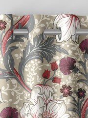 Claret Red Didsbury Made To Measure 100% Cotton Curtains - Image 7 of 9