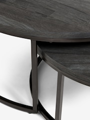 Black Bronx Nest of 2, Round Coffee Table - Image 2 of 8
