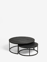 Black Bronx Nest of 2, Round Coffee Table - Image 7 of 8