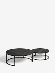 Black Bronx Nest of 2, Round Coffee Table - Image 8 of 8
