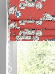 Cath Kidston Red Kids Motorbikes Made To Measure Roman 100% Cotton Blind - Image 2 of 6