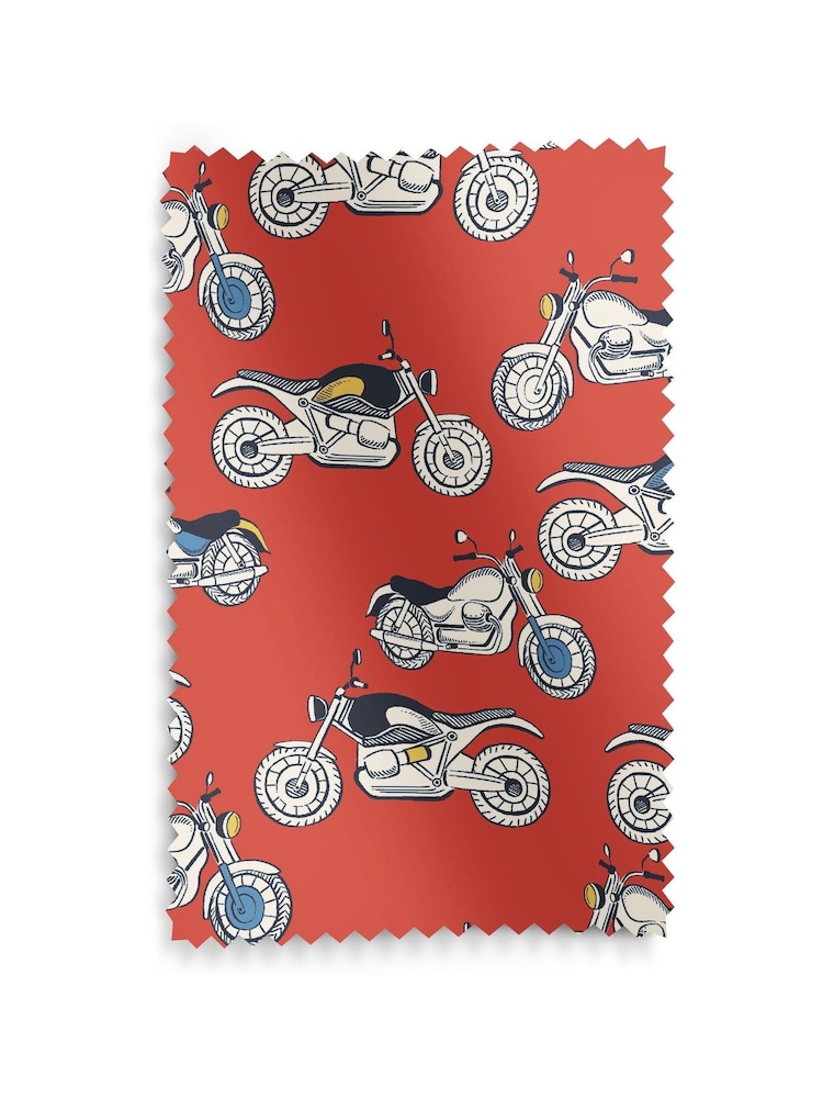 Cath Kidston Red Kids Motorbikes Made To Measure Roman 100% Cotton Blind - Image 6 of 6