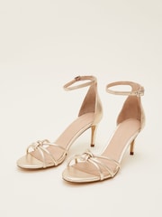 Phase Eight Metallic Barely-There Knotted Sandals - Image 6 of 8