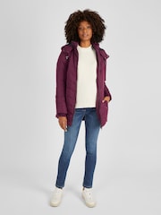 JoJo Maman Bébé Wine Red 2-in-1 Maternity Puffer Jacket - Image 1 of 4