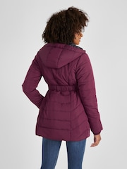 JoJo Maman Bébé Wine Red 2-in-1 Maternity Puffer Jacket - Image 3 of 4