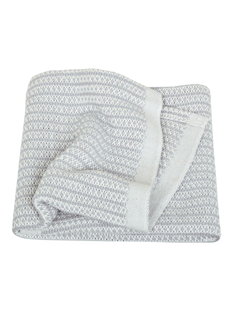 JoJo Maman Bébé Grey Woven Cotton Cellular Blanket - Image 1 of 3