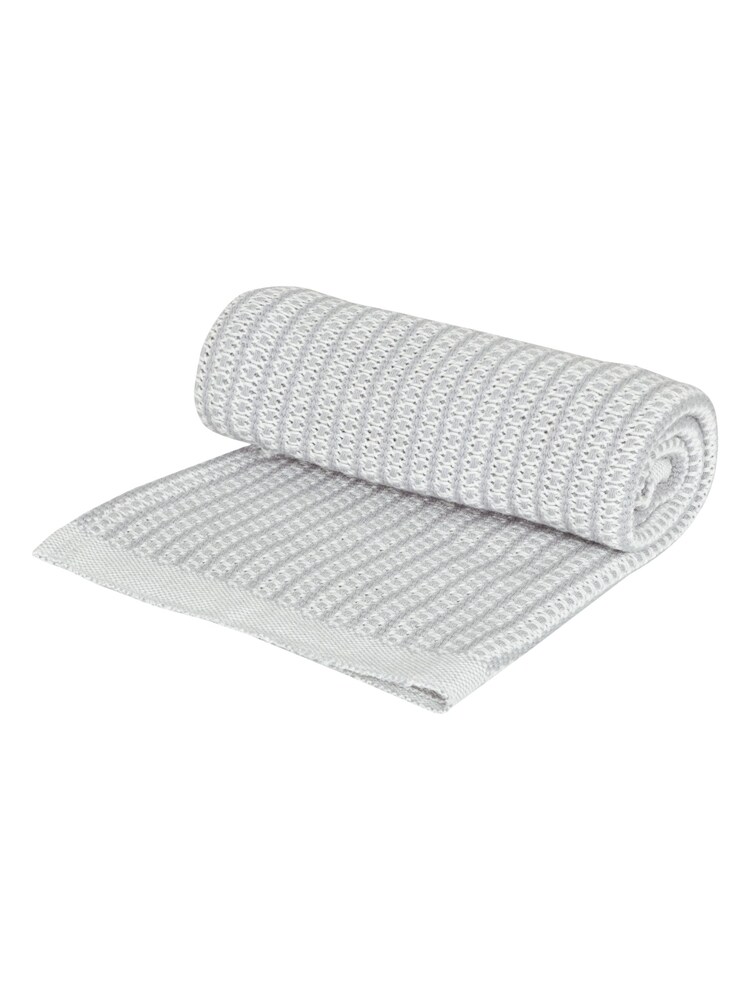 JoJo Maman Bébé Grey Woven Cotton Cellular Blanket - Image 2 of 3