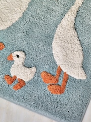 Teal Blue Goose And Friends 100% Cotton Shower Mat - Image 2 of 4