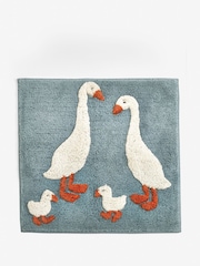 Teal Blue Goose And Friends 100% Cotton Shower Mat - Image 3 of 4