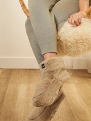 Warmies Natural Fully Heatable Luxury Slipper Boots - Image 1 of 4