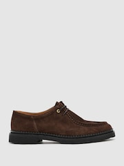 Reiss Brown Hatton Suede Lace-Up Moccasin Shoes - Image 1 of 4