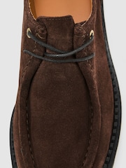 Reiss Brown Hatton Suede Lace-Up Moccasin Shoes - Image 4 of 4