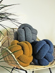 furn. Yellow Boucle Knot Cushion - Image 1 of 4