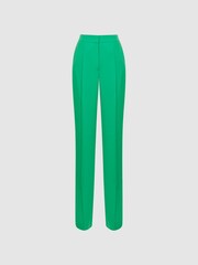 Reiss Green Saffie Petite Wide Leg Split Trousers - Image 2 of 7
