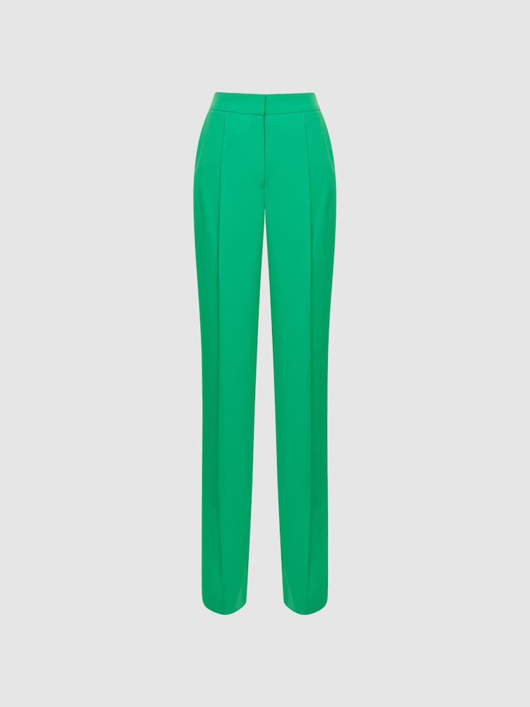 Reiss Green Saffie Petite Wide Leg Split Trousers - Image 2 of 7