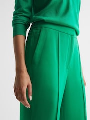 Reiss Green Saffie Petite Wide Leg Split Trousers - Image 4 of 7