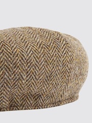 MOSS Brown Harris Tweed Herringbone Baker Boy Cap - Image 2 of 2