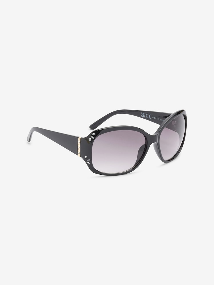 Noir - Lunettes de soleil à découpe effet dégradé - Image 3 of 5
