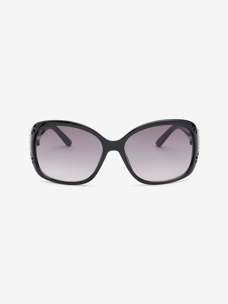 Noir - Lunettes de soleil à découpe effet dégradé - Image 4 of 5