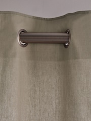 Natural Dark Lined Cotton Eyelet Curtains - Image 5 of 6