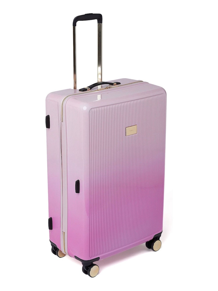 Dune London Pink Dip Dye Olive Large Suitcase - Image 3 of 6