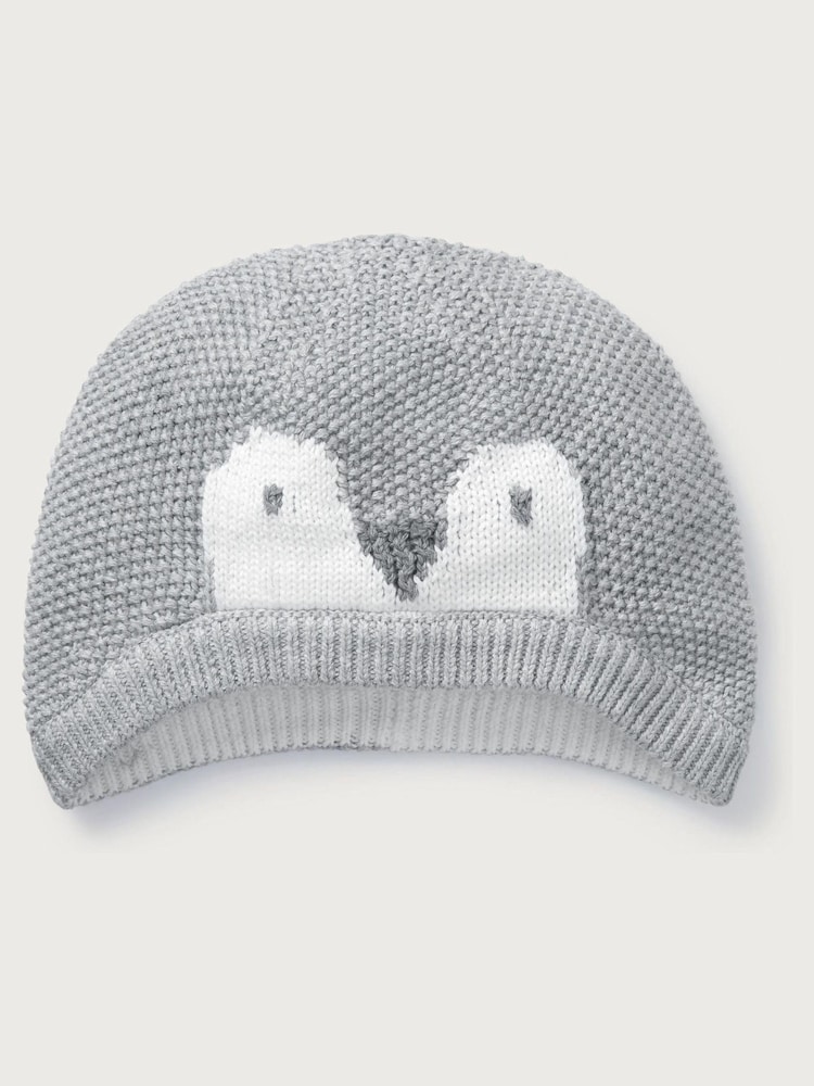 The White Company Grey Organic Cotton Snowy Hat - Image 1 of 1