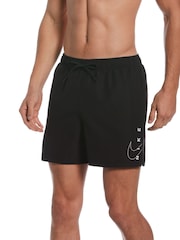 Nike Black Split Logo 5 Inch Volley Swim Shorts - Image 1 of 4