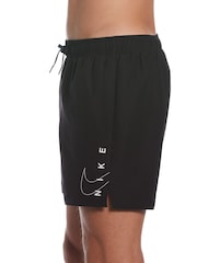 Nike Black Split Logo 5 Inch Volley Swim Shorts - Image 3 of 4