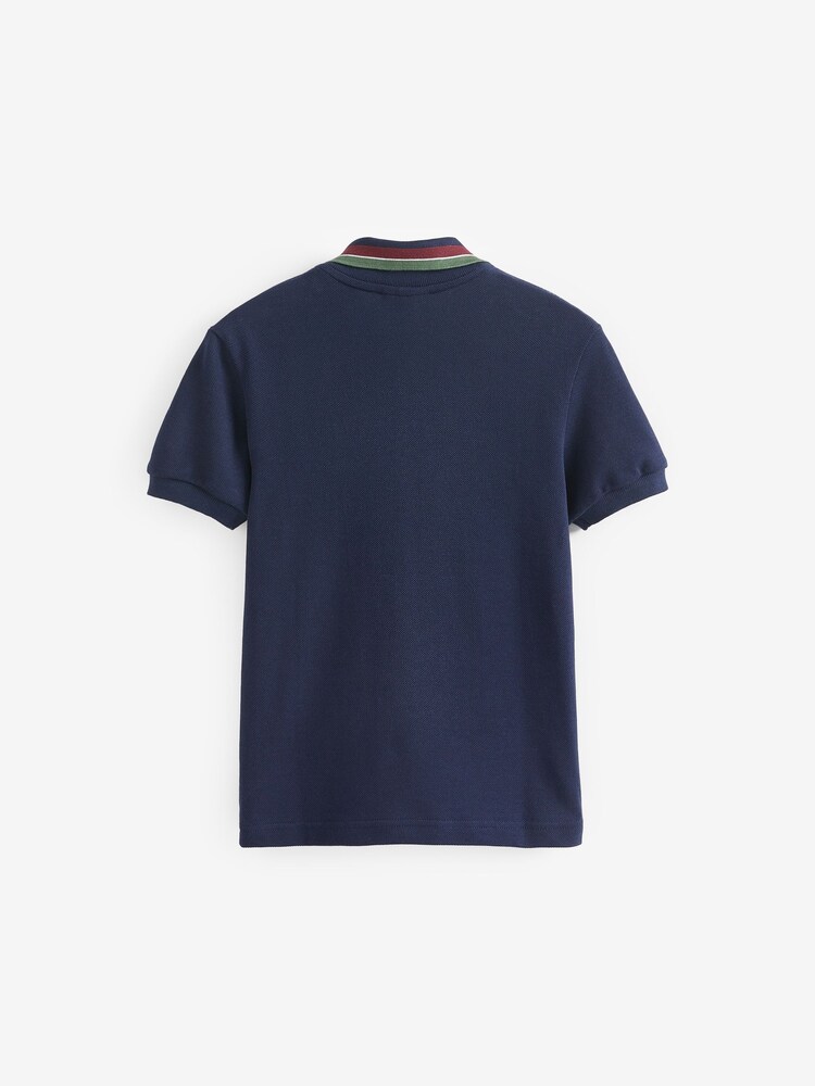Lacoste Tricolour Collar 100% Cotton Polo Shirt - Image 2 of 3
