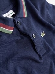 Lacoste Tricolour Collar 100% Cotton Polo Shirt - Image 3 of 3