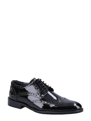 Hush Puppies Dustin Black Brogue Patent Shoes - Image 3 of 5