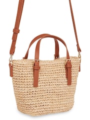 Whistles Nude Kiki Mini Handle Straw Tote - Image 2 of 4