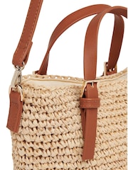 Whistles Nude Kiki Mini Handle Straw Tote - Image 3 of 4