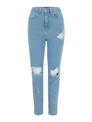 Pour Moi Blue Aubrey Ripped Jeans - Image 4 of 5