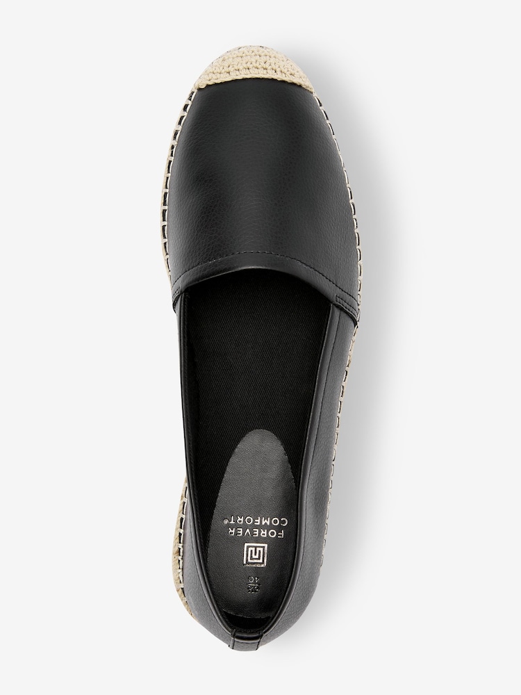 Black Forever Comfort® Flat Espadrille Shoes - Image 5 of 6