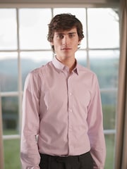 Pink Stripe Slim Fit Signature Super Non Iron Single Cuff Shirt - Image 3 of 9