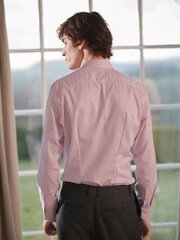 Pink Stripe Slim Fit Signature Super Non Iron Single Cuff Shirt - Image 4 of 9