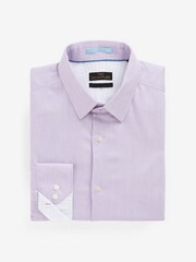 Pink Stripe Slim Fit Signature Super Non Iron Single Cuff Shirt - Image 6 of 9