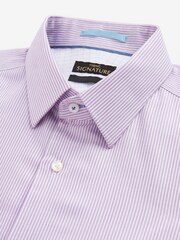 Pink Stripe Slim Fit Signature Super Non Iron Single Cuff Shirt - Image 7 of 9