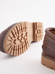 Tan Brown Classic 3 Eye Boat Shoes - Image 4 of 6