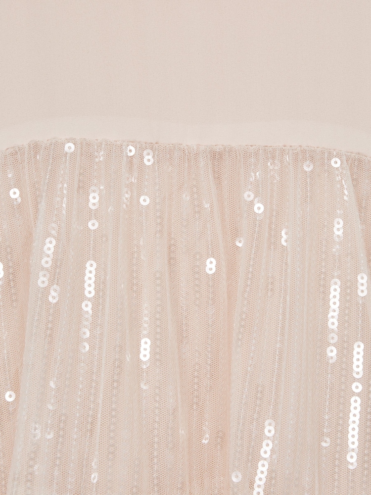 Reiss Pale Pink Luci 9-12 yrs Sequin Tiered Dress - Image 6 of 6 Reiss Pale Pink Luci 9-12 yrs Sequin Tiered Dress - Image 6 of 6