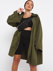 Simply Be Green Swing Poncho Parka Jacket - Image 1 of 4