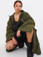 Simply Be Green Swing Poncho Parka Jacket - Image 3 of 4