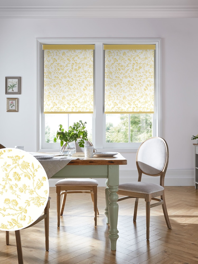 Laura Ashley Ochre Yellow Aria Made To Measure Roller Blind - Image 1 of 6