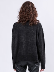 Religion Black Oversized Slogan Jumper In Soft Fluffy Knit - Image 2 of 6