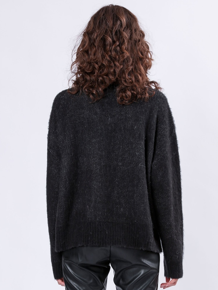 Religion Black Oversized Slogan Jumper In Soft Fluffy Knit - Image 2 of 6