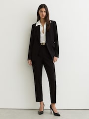 Reiss Black Gabi Tall Slim-Fit Suit Trousers - Image 1 of 8