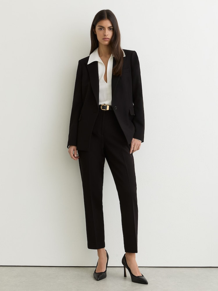 Reiss Black Gabi Tall Slim-Fit Suit Trousers - Image 1 of 8 Reiss Black Gabi Tall Slim-Fit Suit Trousers - Image 1 of 8
