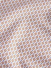 Neutral Brown Geometric Slim Fit Single Cuff Signature Trimmed Shirt - Image 9 of 9