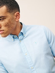 Barbour® Sky Blue Oxtown Classic Short Sleeve Oxford 100% Cotton Shirt - Image 5 of 8
